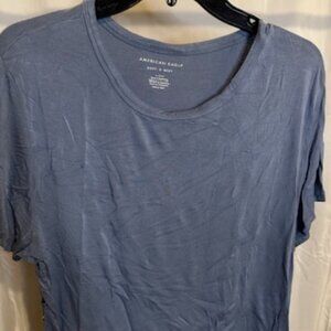 American Eagle Soft & Sexy Cropped Tee – Blue – Size L